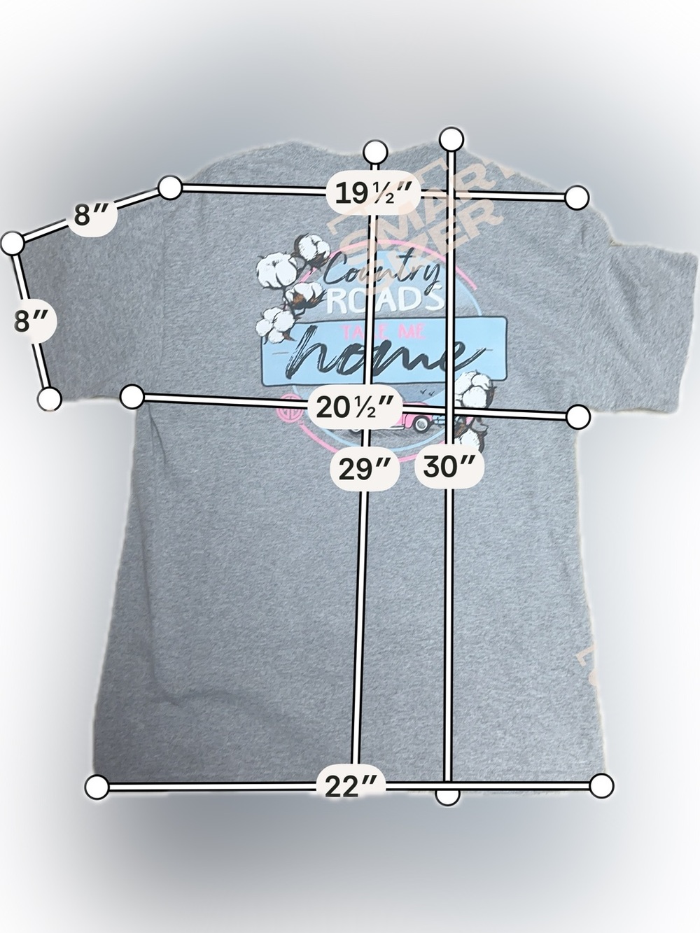 Girlie Girl Originals Gray Graphic Tee - Large - Picture 4 of 5